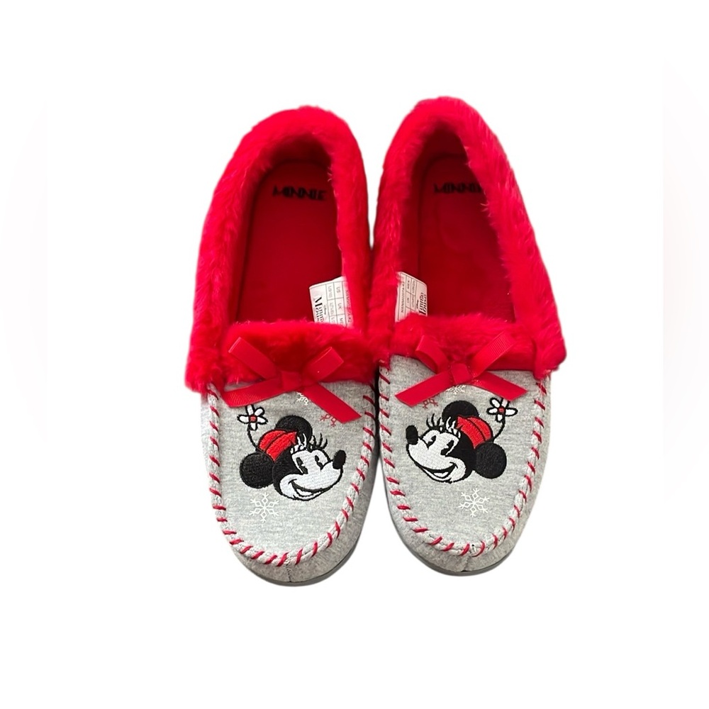 Disney Red and Silver Minnie Mouse Slippers